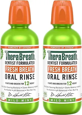 $19.90 • Buy TheraBreath Fresh Breath Mouthwash, Mild Mint Flavor, Alcohol-Free, 16 Fl Oz (2-
