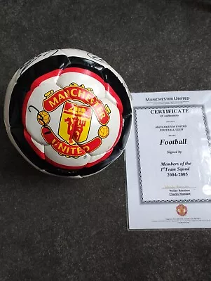 Manchester United Signed Football 2004-2005 Squad Including Alex Ferguson  • £60