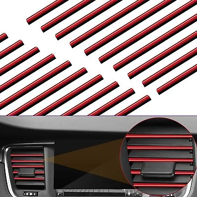 10x Auto Car Accessories Red Air Conditioner Air Outlet Decoration Strip Cover • £2.95