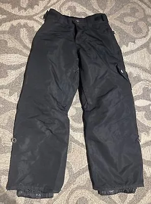 Liquid Venture 8K Unisex Black Snowboarding SnowPants Cargo Zip Pockets Size M • $24.98