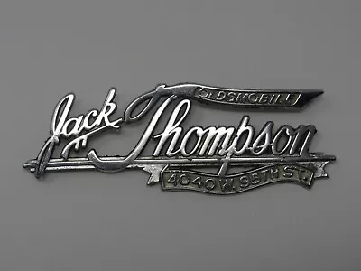 Vintage Jack Thompson Oldsmobile IL Car Dealership Metal Nameplate Emblem Badge • $81.53