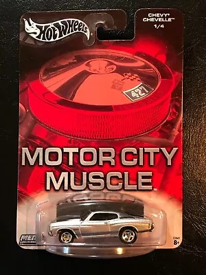 Hot Wheels Motor City Muscle Chevy Chevelle Metalflake Silver & Black #1/4 • $12