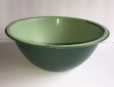 Vintage Mint Green Graniteware Enamelware Bowl Pan 11.5” W X 4.5” H Farmhouse • $13.95