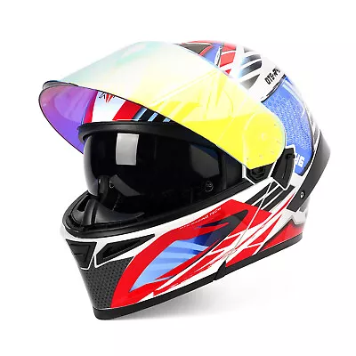 DOT Flip Up Full Face Motorcycle Street Helmet Modular Helmets S M L XL XXL • $29.98