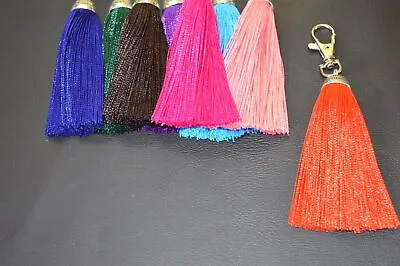 A New 11cm Long Silky Tassel Keyring Handbag Bag Purse  Charm Zip Puller Keying • £3.50