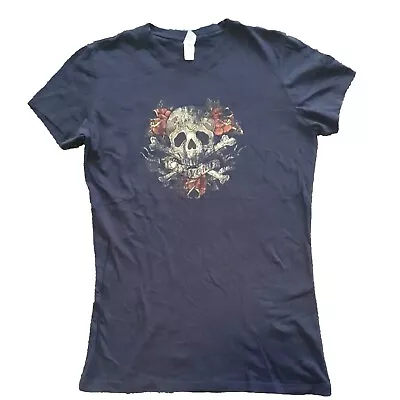 Kat Von D Black T Shirt Rare NLA Next Level Apparel Skull Roses Tattoo Grunge  • £13.31