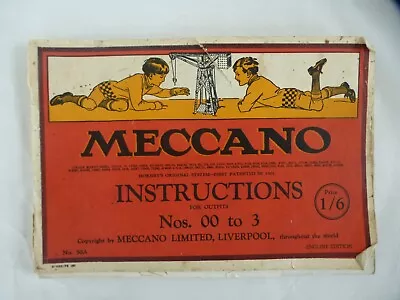 Early Vintage Meccano Manual Instructions No. 30A 1930   8 • £2.99