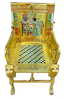 Handmade Antique Carving Wood Chair King TUT ANKH AMON Pharaonic Wood Chair • $7680