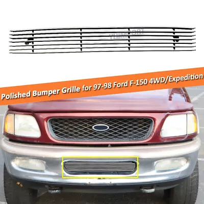 Chrome Bumper Billet Grille Fits1997-1998 Ford Expedition/F-150 4WD Bar Aluminum • $48.99