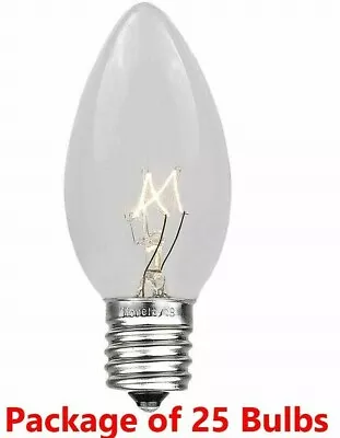CLEAR  INCADESCENT C-9 Bulbs Package Of 25 • $3.99