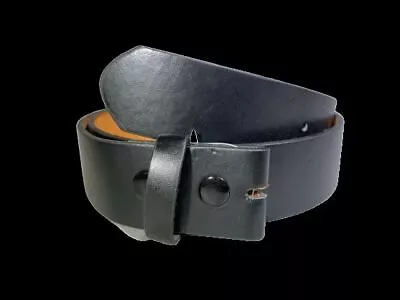 Black Brown Plain Leather Belt Strap Snap On No Buckle Casual Dress Mens Womens  • $12.93