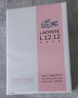 BNIB LACOSTE L.12.12 ROSE Eau De Toilette Spray. 35mls. • £20