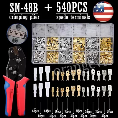 540PCS Terminal Electrical Wire Connectors SN-48B Crimping Tool Crimper Pliers • $9.95