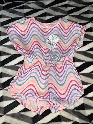 £6 • Buy Baby Girls 3-6 Months  Rainbow Wave Stripe Jersey Playsuit From Next