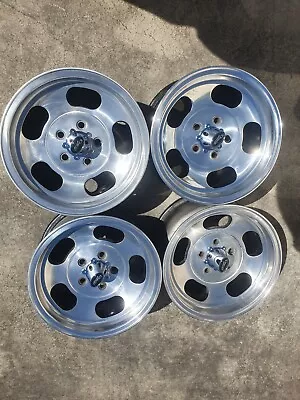 Aunger Triden 14x7 Wheels Polished NEW Nuts Caps Holden HK HT HG Torana LX 5/108 • $1195