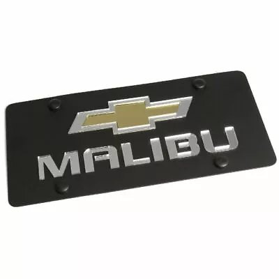 Stainless Steel Black New Malibu Mirror Gold License Plate Frame 3D Novelty Tag • $39.95