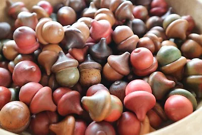 15 Pcs Wooden Earth Tones Rustic Acorns. Perfect Autumn Winter Display Ornaments • $12