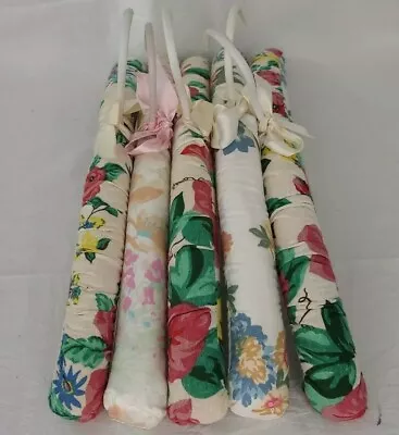 Vintage Covered Padded Hangers In A Floral Pattern Lot Of 5 • $10.90