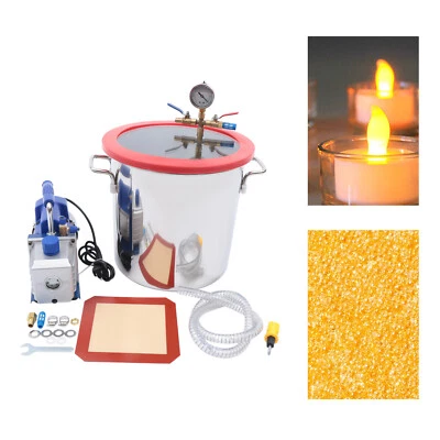 $145 • Buy 5Gallon Vacuum Chamber Stainless Steel Essential Oils Degassing 5CFM Vacuum Pump