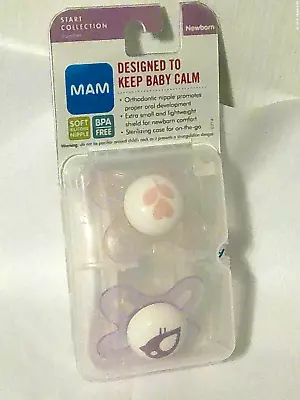 Mam  Newborn Pacifier  2-pack Orthodontic Soft Silicone Nipple  Bpa Free • $10.29