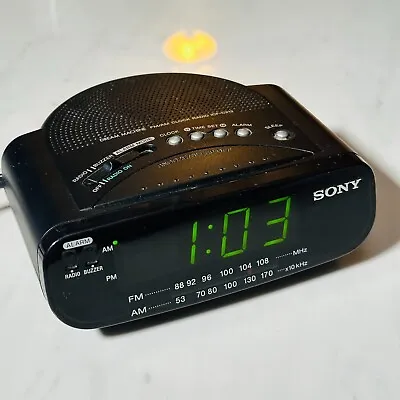 Vintage Sony ICF-C212 FM AM Clock Radio With Battery Backup 9V LED - Tested 100% • $22.27