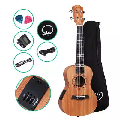 ALPHA 26 Inch Tenor Ukulele Electric Mahogany Ukeleles Uke Hawaii Guitar With EQ • $89.99