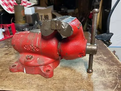 Vintage YORK 80 Toddler Bullet Vise 3-3/16  Jaws Swivel Base Bench Mount USA • £384.38