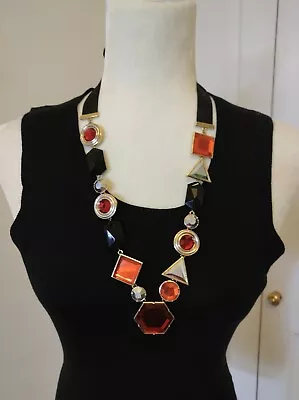 L.K.Bennett GoldTone Black Tie Necklace • $19.99