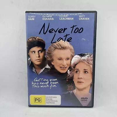 NEVER TOO LATE - Olympia Dukakis Jean Lapointe Jan Rubes - DVD Region 4 • $4.98