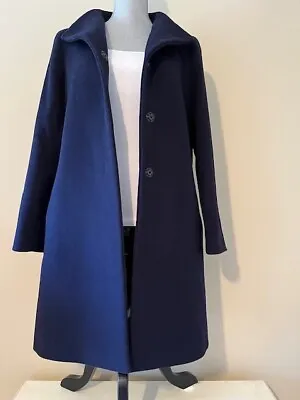 Cinzia Rocca Wool/ Polyamide/ Cashmere Coat Size 8 In Navy Blue • $375.95