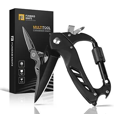 Multitool Carabiner With Pocket Stocking Stuffers Gifts For Men EDC Carabiners • $13.95