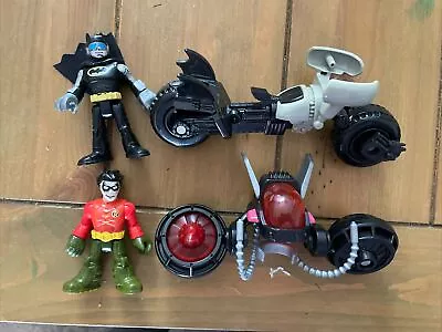 Imaginext DC Super Friends Batman Robin And  Vehicles - Jetpack And Bike • £2.99