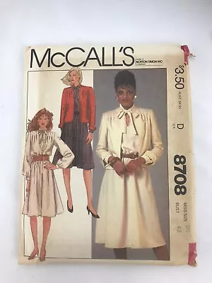 McCall’s Sewing Pattern Womens Jacket And Dress #8708 Sizes 8 - 20 • $7