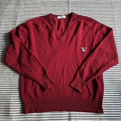 Burberry`s Vintage V-Neck Lambwool Logo Sweater Large • £29.99