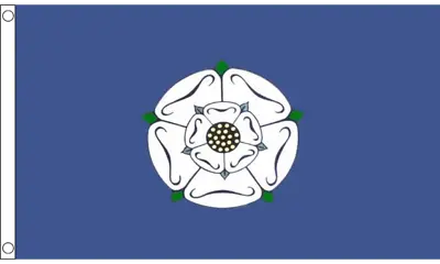 5ft X 3ft (150 X 90 Cm) Old Yorkshire White Rose British Polyester Banner Flag • £6.95