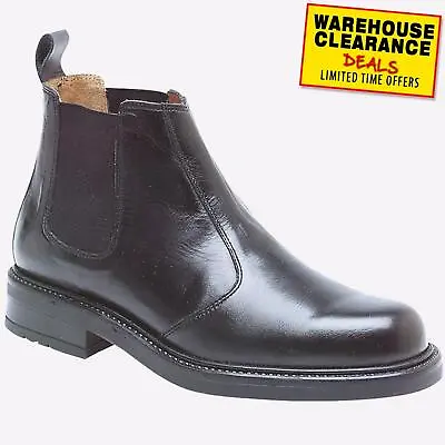 Roamers Greenville Mens Leather Dress Fashion Designer Formal Ankle Boots Black • £47.99