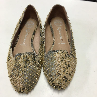 £12 • Buy Jeffrey Campbell Ibiza. Handmade Snakeskin Effect Gold Studded Slip On. Size 7