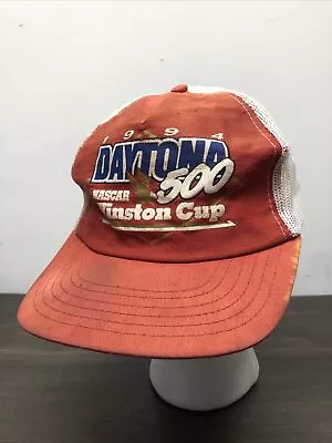 Vintage 1994 Daytona 500 Nascar Winston Cup Mesh Snapback Hat Distressed • $6.99