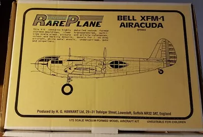 Rare Plane Bell XFM-1 Airacuda 1/72 Vacuform Kit H.G. Hannant Issue • $19.99