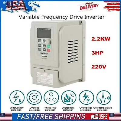 3HP 220V 2.2KW Variable Frequency Drive Inverter CNC VFD VSD Single To 3 Phase • $78.84