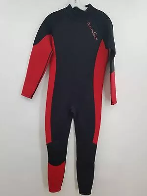 OMGear Men's Black Red 3mm Neoprene Long Sleeve Back Zip Full Body Wetsuit Sz S • $15.99