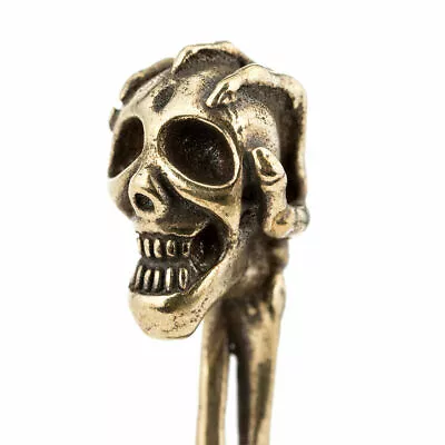 Brass Vintage Skull Smoking Pipe Tamper Tobacco Tamping Tool Press Six-hole • $0.99