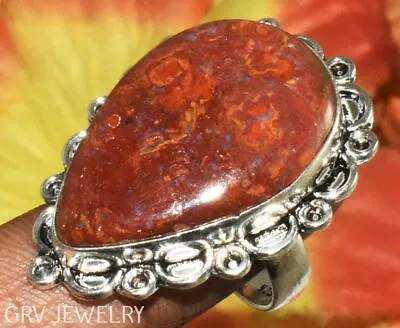 Morrocan Seam Agate Gemstone Ring 925 Silver Plated Us Size 7  R009-B316 • $6.49