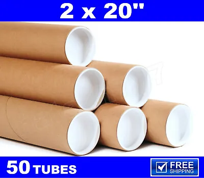 50 - 2 X 20  Kraft Tubes Poster Document Graphics Mailing Shipping Packing NEW  • $64.95