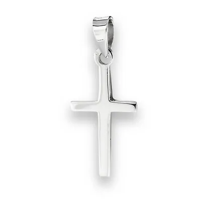 Thin Cross Pendant .925 Sterling Silver Religious Minimal Simple Faith Charm • $9.79