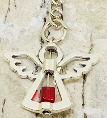 £3.50 • Buy July Ruby Birthstone Guardian Angel Keyring Lucky Bag Charm Keepsake Gift 