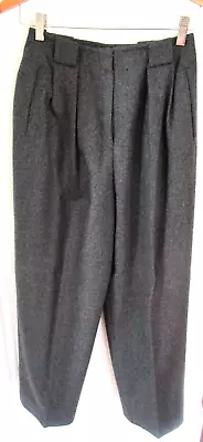 Anne Klein Vintage Gray Wool Lined Pants High Waist Belt Loops Front Zip Size 6 • $12.90