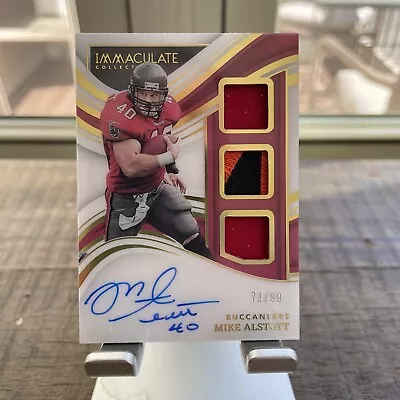 2023-24 Panini Immaculate Mike Alstott 3 Color Patch Auto /99 • $28