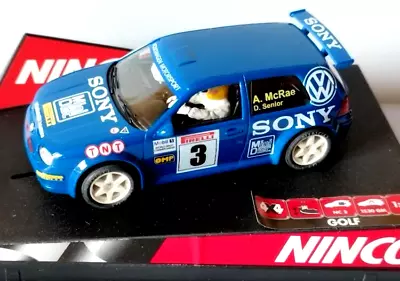 Ninco 50228 VW Golf GTi  Sony  WRC No.3 A McRae 1/32 Excellent Boxed Slotcar • £0.99