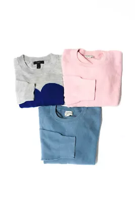 J Crew Womens Crew Neck Sweaters Blue Gray Pink Size XS Small Medium Lot 3 • $40.81